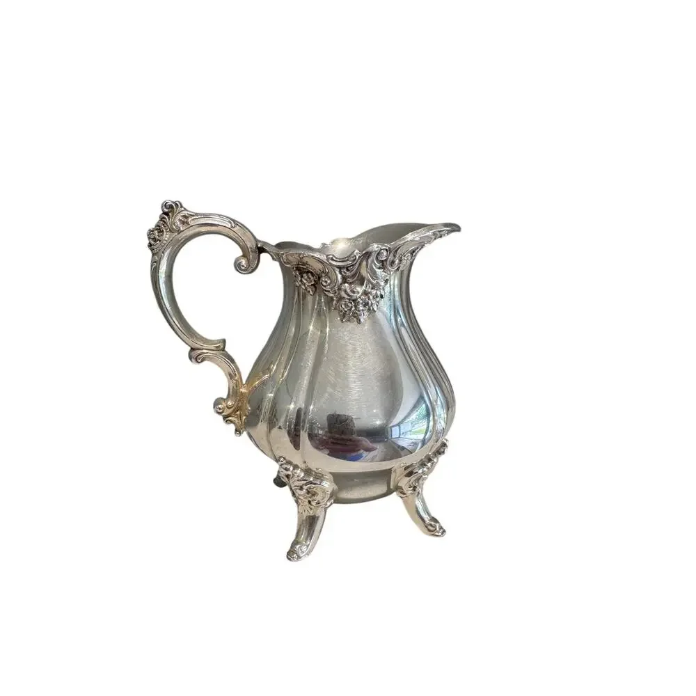 Vintage Wallace Baroque Silverplate Creamer 284 Ornate Rococo Style Footed - Picture 2 of 9